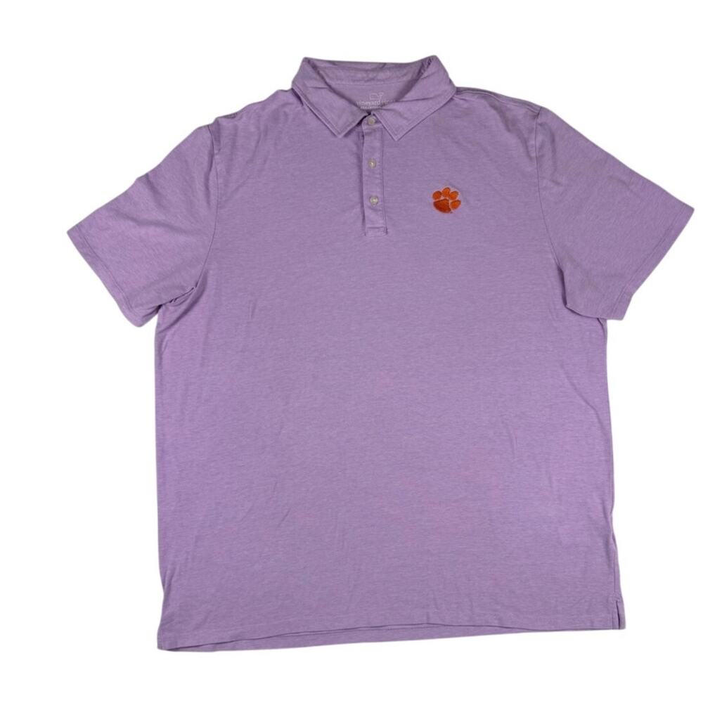 Vineyard Vines Men's XL Edgartown Polo Shirt Purple Performance Pima Cotton